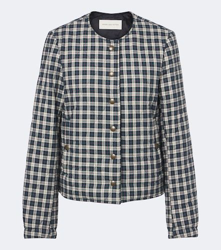 Checked quilted cotton-blend jacket - Dries Van Noten - Modalova