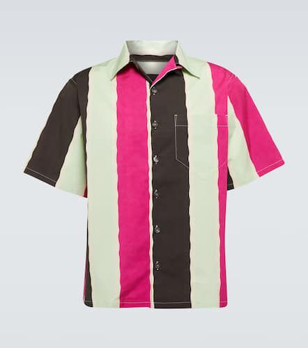 Striped cotton-blend polo shirt - Prada - Modalova