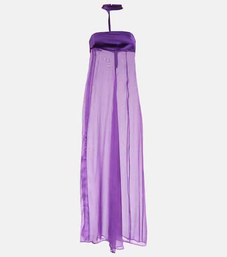 Halterneck silk chiffon maxi dress - Didu - Modalova