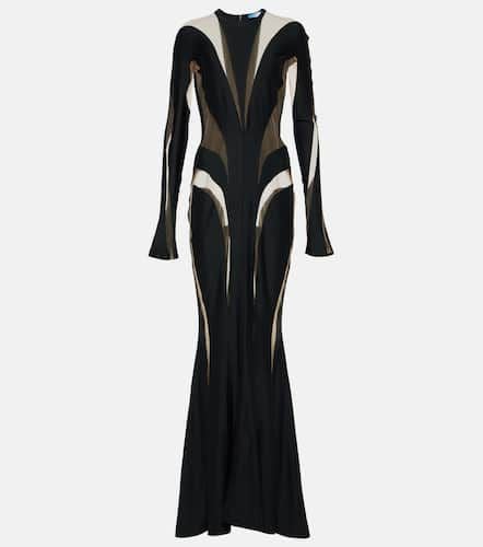 Paneled tulle and jersey gown - Mugler - Modalova