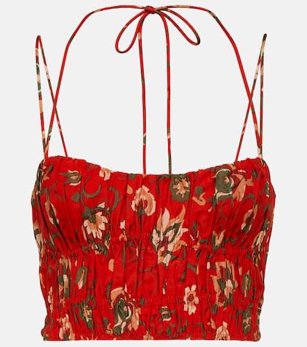 Reyes printed cotton and silk crop top - SIR - Modalova