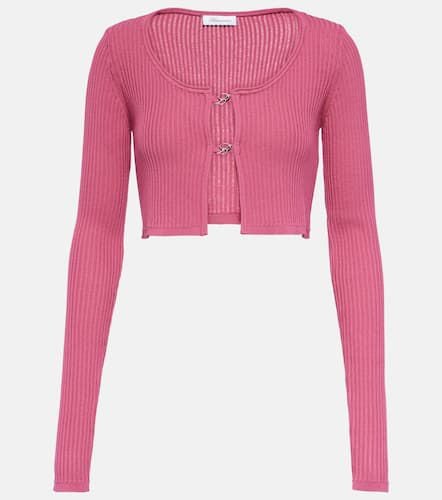 Logo ribbed-knit cropped cardigan - Blumarine - Modalova