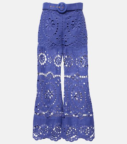 Pop embroidered linen cropped pants - Zimmermann - Modalova