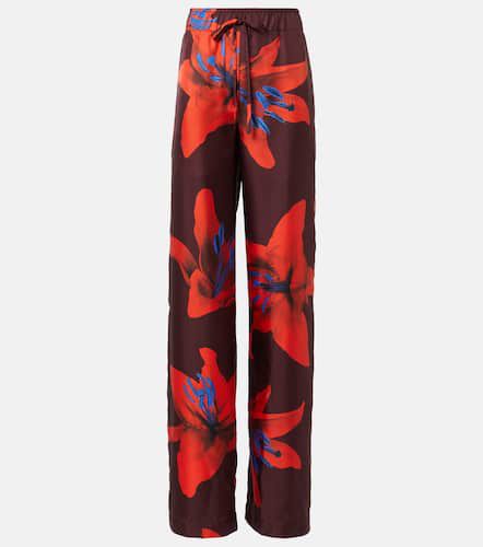 Printed silk wide-leg pants - Alexander McQueen - Modalova