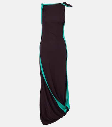 Asymmetric draped jersey midi dress - Victoria Beckham - Modalova