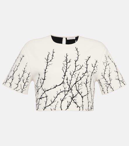 Printed jacquard crop top - Alexander McQueen - Modalova