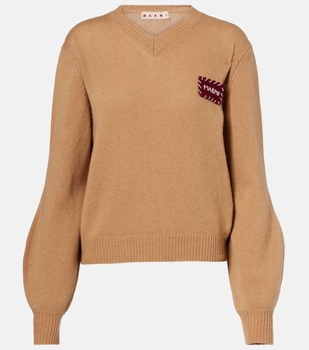 Pullover in cashmere con applicazione - Marni - Modalova