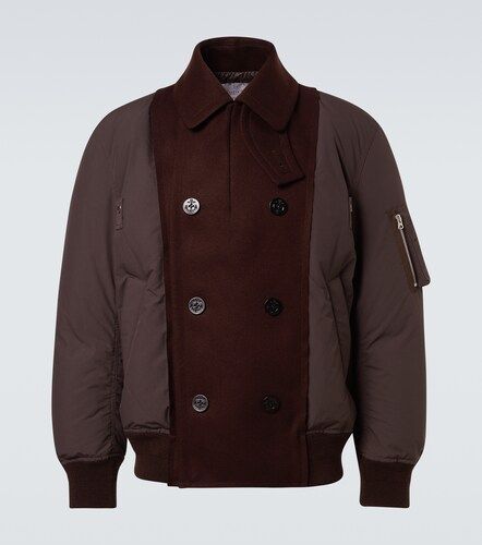 Double-breasted wool puffer jacket - Sacai - Modalova