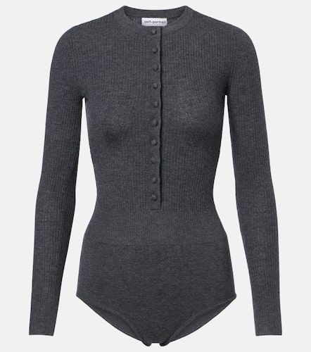 Ribbed-knit wool bodysuit - Self-Portrait - Modalova