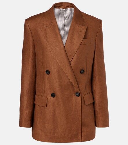 Double-breasted linen blazer - Brunello Cucinelli - Modalova