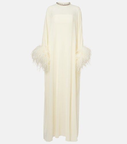 Abito lungo in chiffon di seta con piume - Roland Mouret - Modalova