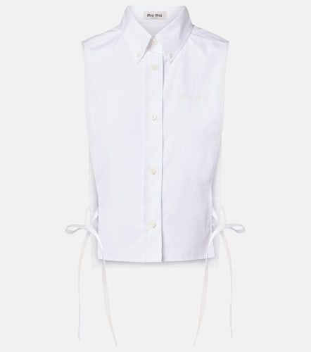 Camicia in popeline di cotone - Miu Miu - Modalova