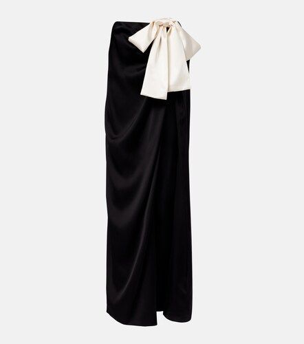 Gonna lunga in charmeuse di seta con fiocco - Saint Laurent - Modalova