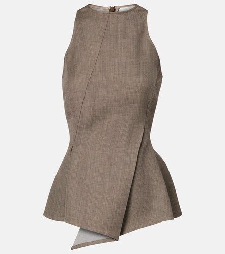 Asymmetric peplum wool top - Magda Butrym - Modalova