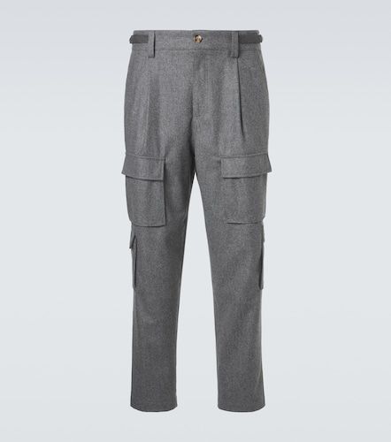 Virgin wool flannel cargo pants - Brunello Cucinelli - Modalova