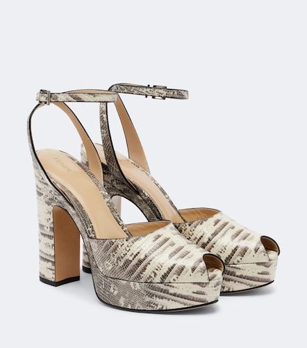 After 9 snake-effect leather platform sandals - Fendi - Modalova