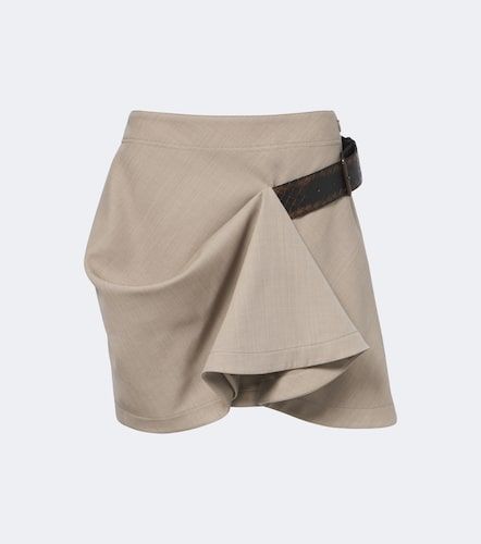 Intrecciato belted draped wool miniskirt - Bottega Veneta - Modalova