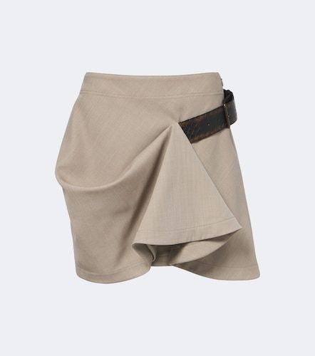 Minifalda drapeada de lana Intrecciato - Bottega Veneta - Modalova