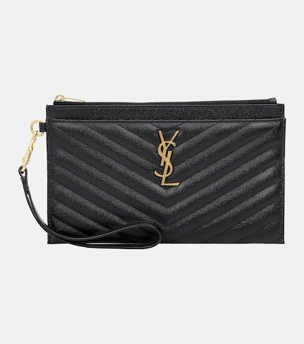 Monogram Large leather pouch - Saint Laurent - Modalova