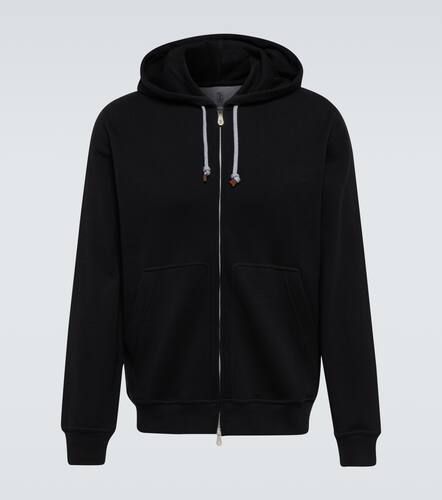 Zip-up cotton-blend hoodie - Brunello Cucinelli - Modalova