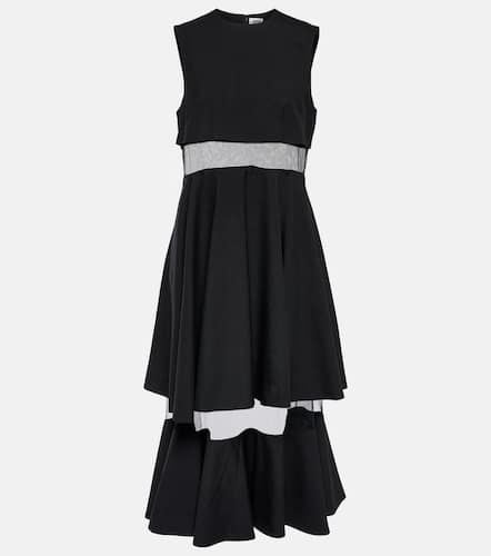 Mesh-trimmed wool midi dress - Noir Kei Ninomiya - Modalova