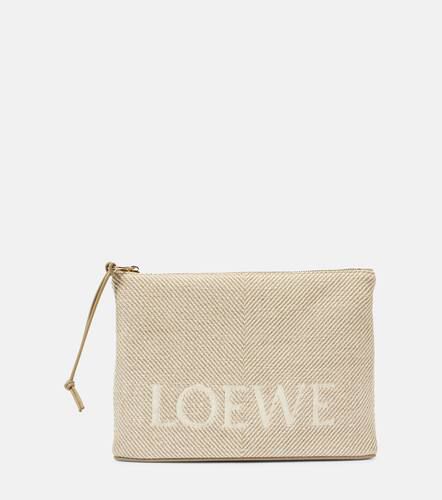 Oblong leather-trimmed jacquard pouch - Loewe - Modalova