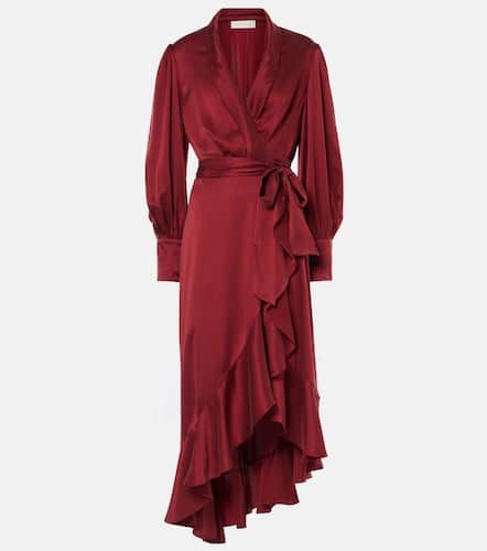 Ruffled silk satin wrap dress - Zimmermann - Modalova