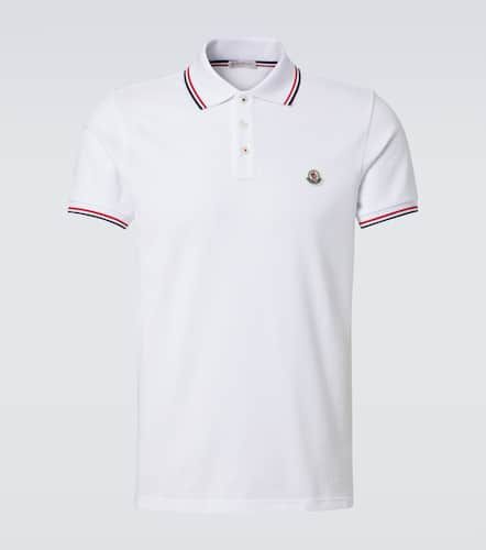 Logo cotton piquÃ© polo shirt - Moncler - Modalova