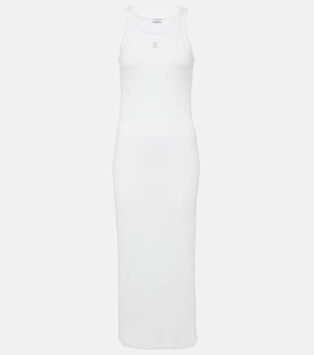 Logo embroidered cotton midi dress - Brunello Cucinelli - Modalova