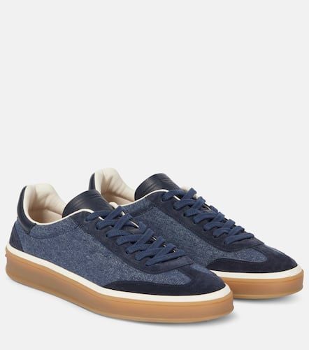 Tennis Walk suede-trimmed denim sneakers - Loro Piana - Modalova