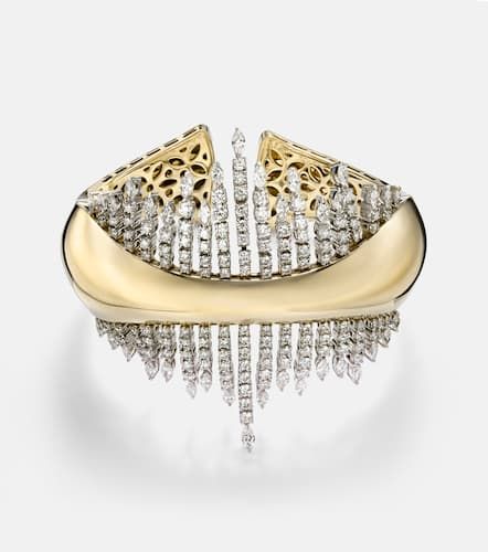 Golden Strada 18kt cuff bracelet with diamonds - Yeprem - Modalova