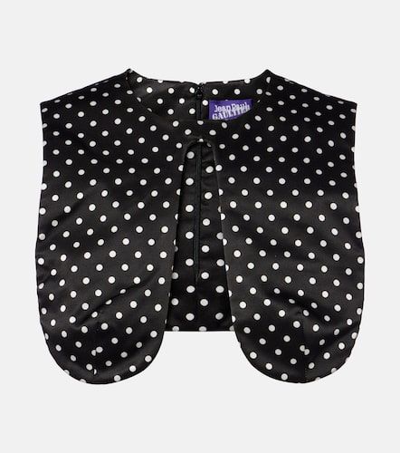 Crop top de seda con lunares - Jean Paul Gaultier - Modalova