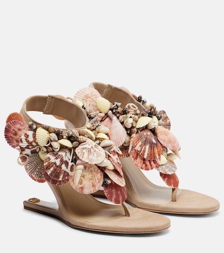 Sandali slingback con zeppa in suede - Balmain - Modalova
