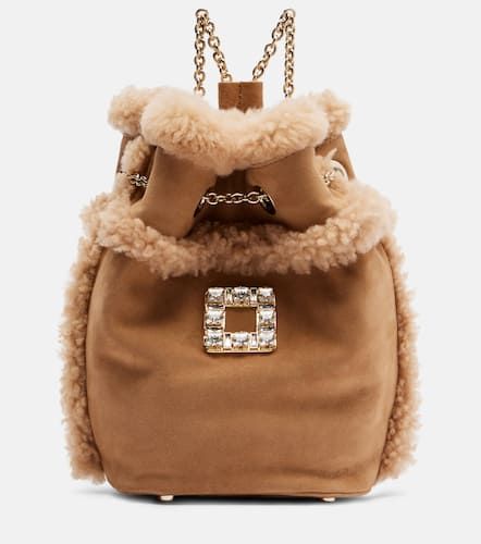 Tres Vivier suede and shearling backpack - Roger Vivier - Modalova