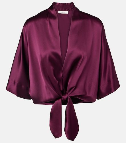 Top cropped de charmeuse de seda - The Sei - Modalova