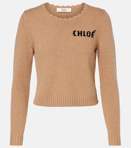 Logo wool and cashmere sweater - Chloe - Modalova