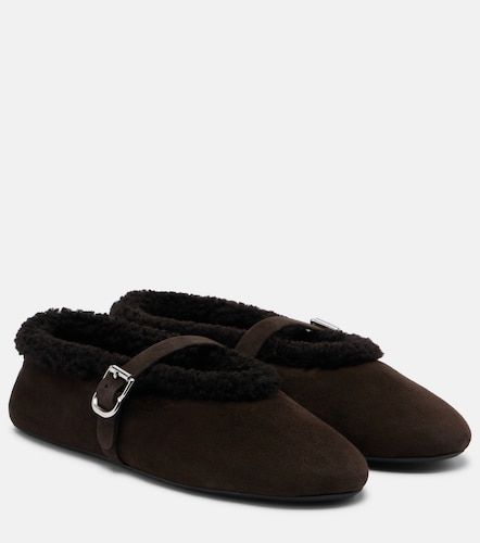 Shearling-lined suede Mary Jane flats - Alaia - Modalova