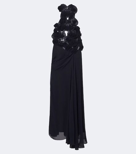 Abito lungo in seta cut-out con applicazioni - Victoria Beckham - Modalova