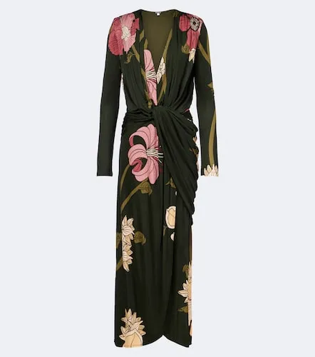 Vestido midi de jersey estampado drapeado - Johanna Ortiz - Modalova