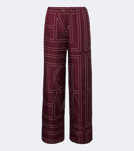 Pantalones anchos de sarga de seda - Toteme - Modalova