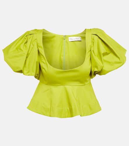 Peplum cotton crop top - Oscar de la Renta - Modalova