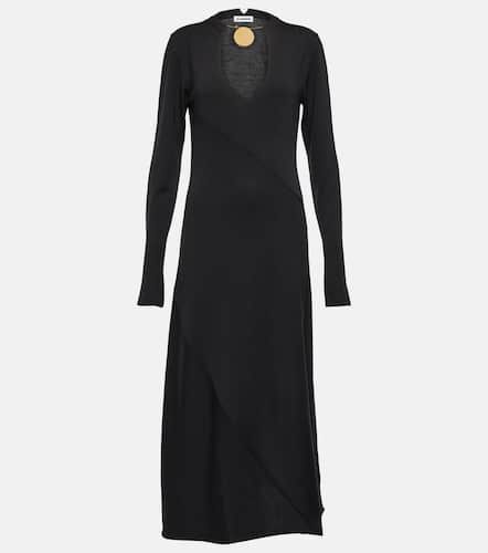 V-neck virgin wool midi dress - Jil Sander - Modalova