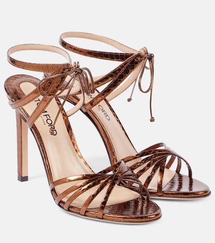 Angelica 105 snake-effect leather sandals - Tom Ford - Modalova