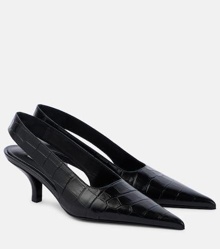 Croc-effect leather slingback pumps - Toteme - Modalova