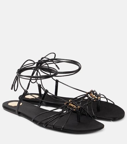 Babylone Cassandre leather sandals - Saint Laurent - Modalova