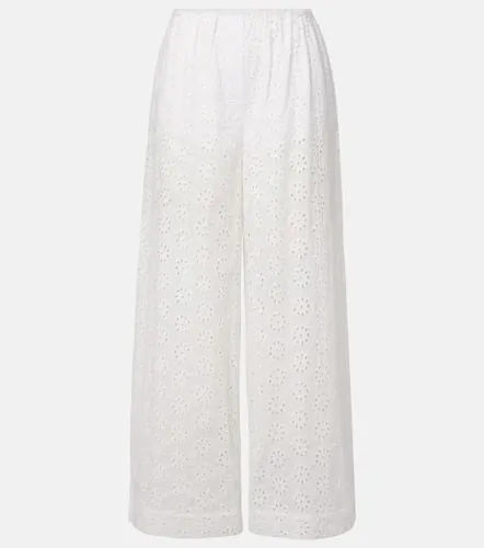 Bonfire eyelet cotton wide-leg pants - Staud - Modalova