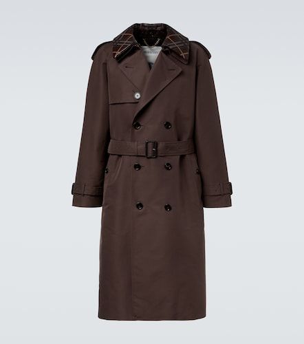 Trench in seta e cotone Check - Burberry - Modalova
