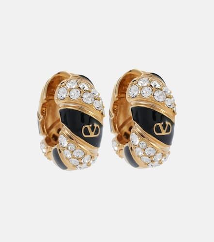 Famiglia embellished hoop earrings - Valentino - Modalova