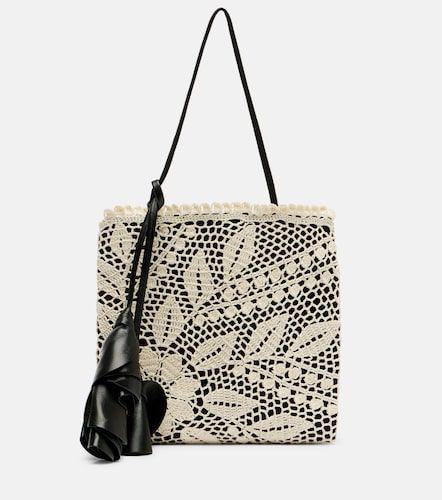 Julia Small crochet leather-trimmed tote bag - Magda Butrym - Modalova
