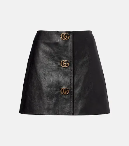 Gucci Double G leather miniskirt - Gucci - Modalova